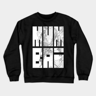 Mumbai, India City Map Typography - Light Crewneck Sweatshirt